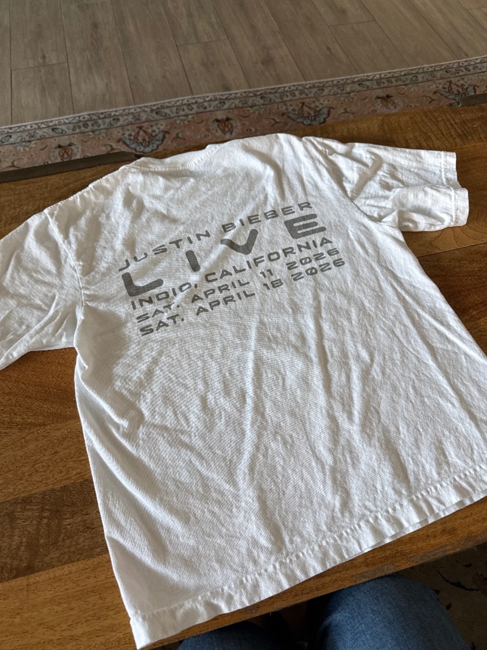 RARE: Justin Bieber LIVE tee in Ghost from Coachella 2026